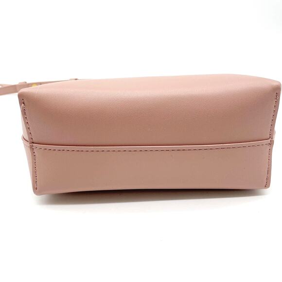NEW Samara Minimalist Medium Shoulder Bag Peony Pink Vegan Leather Crossbody - Picture 4 of 9